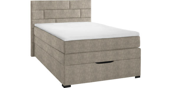 BOXSPRINGBETT 120/200 cm  in Taupe  - Taupe/Wengefarben, KONVENTIONELL, Holz/Textil (120/200cm) - Carryhome