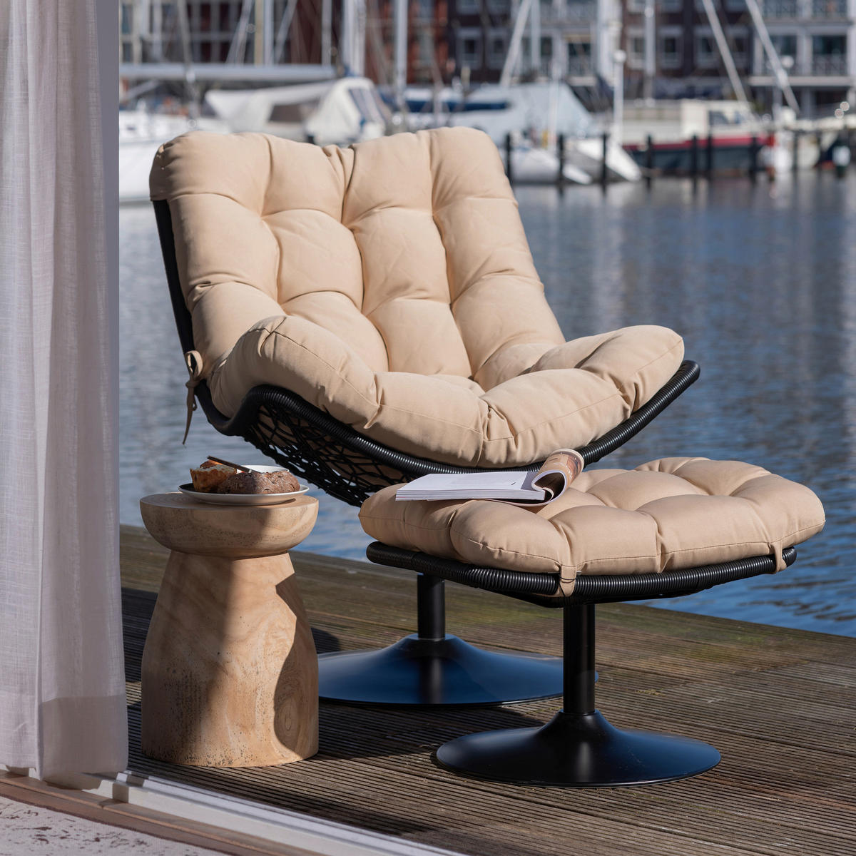 BEISTELLTISCH 28/28/40 cm Bink Paulownia massiv Naturfarben rund  - Naturfarben, Design, Holz (28/28/40cm) - Livetastic