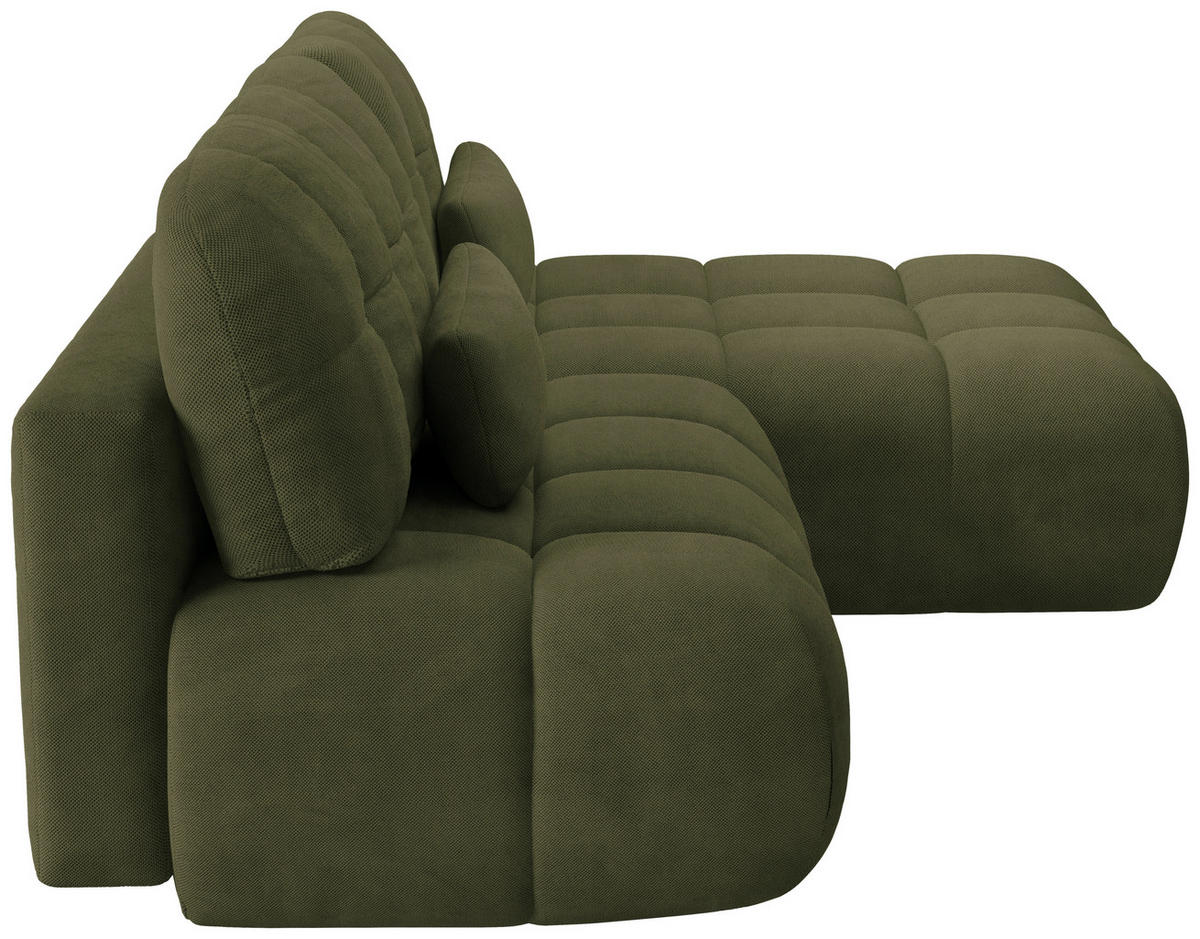 ECKSOFA TARANTO Grün Webstoff  - Schwarz/Grün, Design, Kunststoff/Textil (172/225cm) - Livetastic