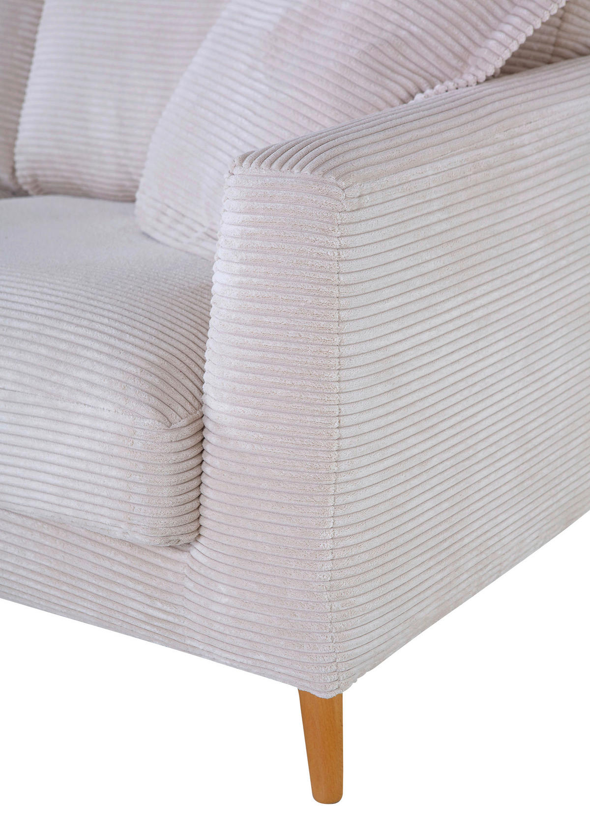 BIGSOFA Cord Beige  - Beige/Naturfarben, ROMANTIK / LANDHAUS, Holz/Textil (220/69/100cm) - Landscape