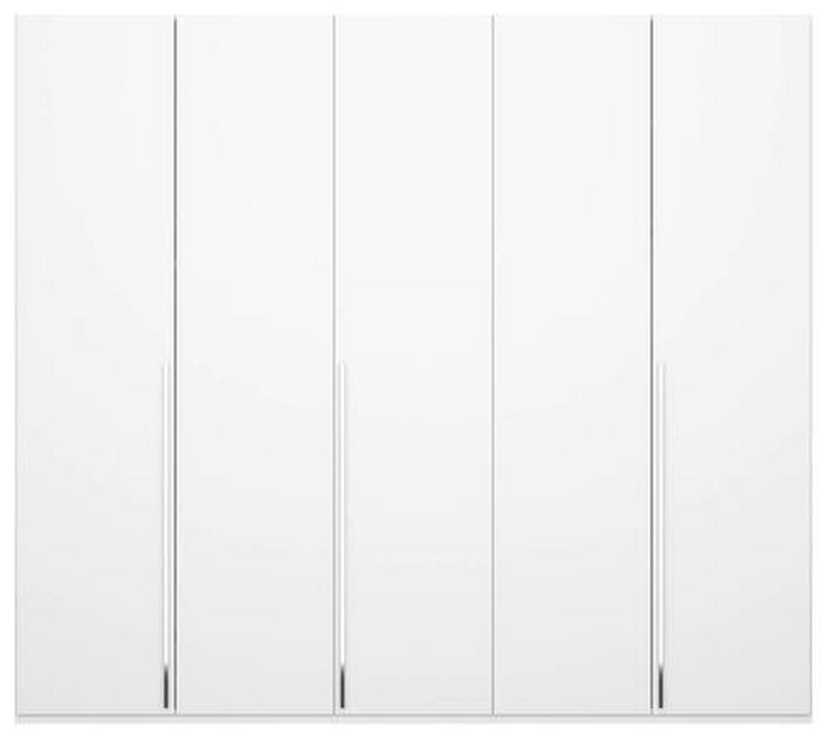 DREHTÜRENSCHRANK  in Weiß  - Chromfarben/Weiß, Design, Holzwerkstoff/Metall (251/223/60cm) - home24