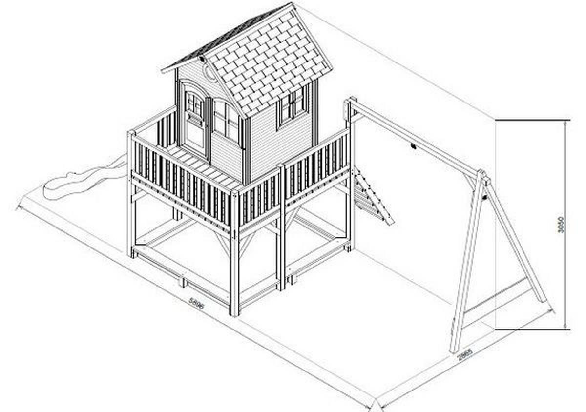 SPIELTURM 588/305/270 cm SPIELTURM AXI LIAM  - Braun, Basics, Holz (588/305/270cm) - Ambia Garden