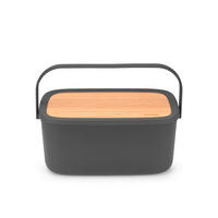 POSODA ZA KRUH   39.5/16.3/25.5 cm           - temno siva, Design, umetna masa/les (39.5/16.3/25.5cm) - Brabantia