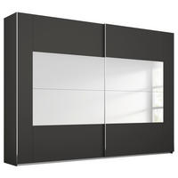 SCHWEBETÜRENSCHRANK 271/223/68 cm 2-türig Graphitfarben  - Chromfarben/Graphitfarben, Design, Glas/Holzwerkstoff (271/223/68cm) - Xora