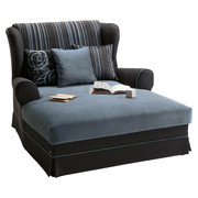 BIG SESSEL Velours Blau, Schwarz - Blau/Schwarz, Design, Kunststoff/Textil (130/103/146cm) - SET ONE BY MUSTERRIN