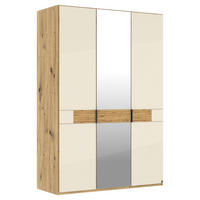 DREHTÜRENSCHRANK 150/216/58 cm,  in Eichefarben, Champagner, 3 Tür(en)  - Schieferfarben/Champagner, Design, Glas/Holz (150/216/58cm) - Musterring