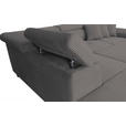 ECKSOFA inkl. Funktionen Dunkelgrau Cord  - Dunkelgrau/Silberfarben, Design, Textil/Metall (226/257cm) - Xora