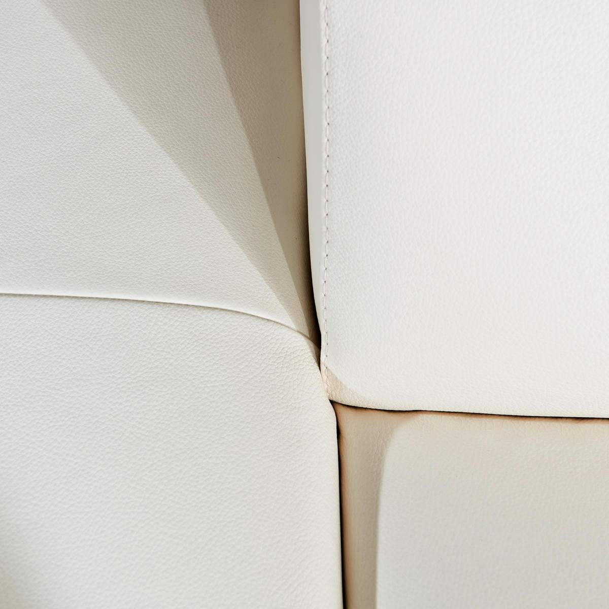 ECKSOFA in Echtleder Weiss  - Weiss/Schwarz, Modern, Leder/Metall (225/281cm) - Celina Home