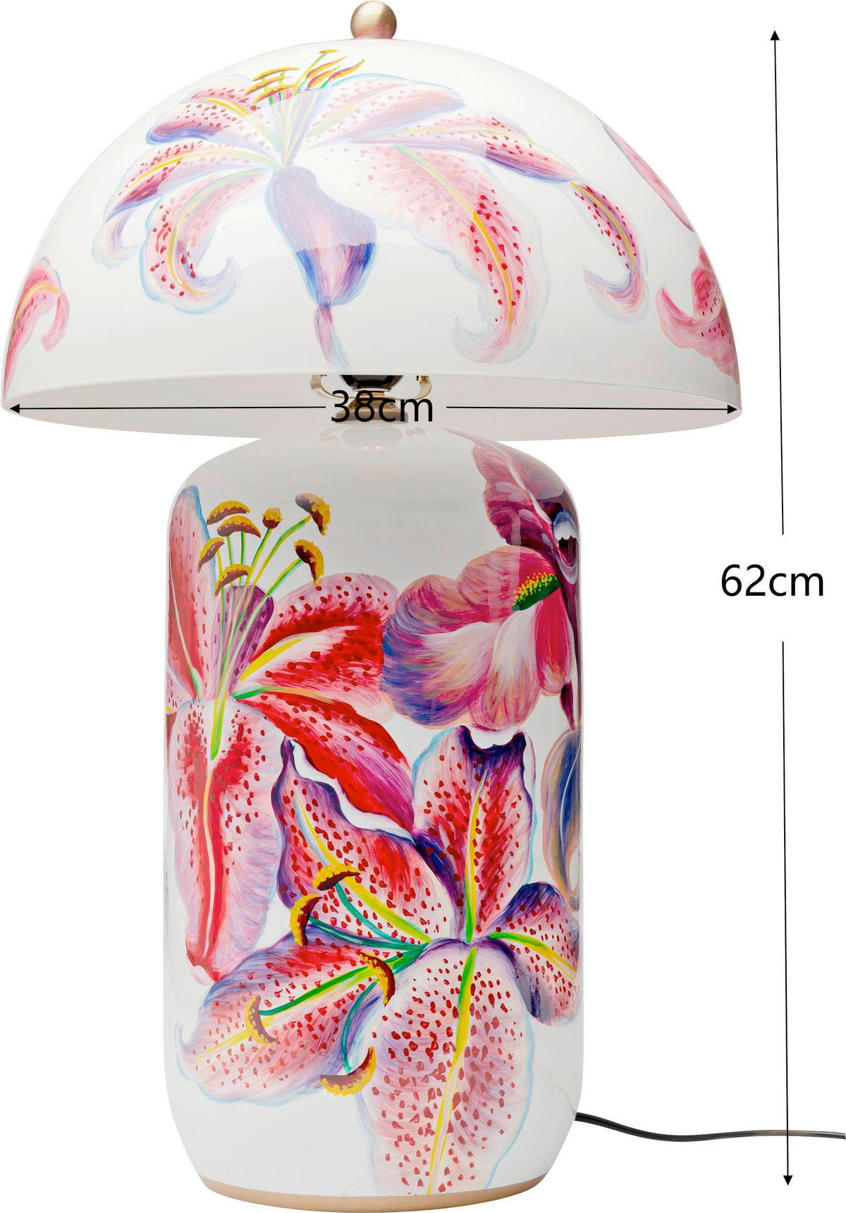 TISCHLEUCHTE 38/62/38 cm   - Gelb/Lila, Design, Keramik/Metall (38/62/38cm) - Kare-Design