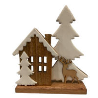 WEIHNACHTSFIGUR  - Braun/Weiß, LIFESTYLE, Holz/Holzwerkstoff (19/21,5/5cm) - X-Mas