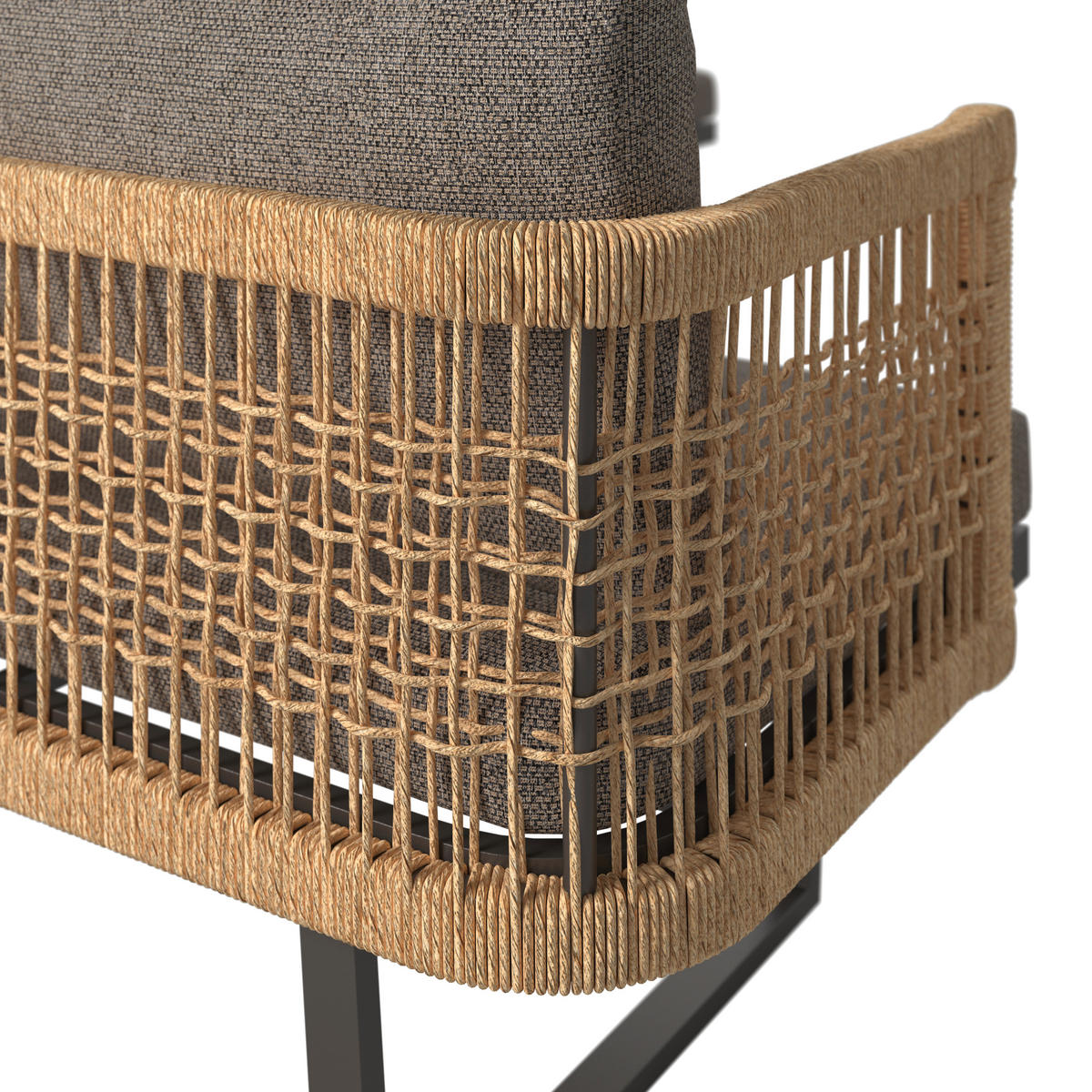 LOUNGEGARNITUR 4-teilig  256/198 cm  Aluminium  - Anthrazit/Braun, MODERN, Glas/Kunststoff (256/198cm) - Beldano