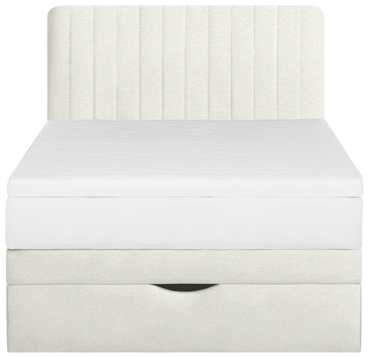 BOXSPRINGBETT 140/200 cm  in Weiß  - Schwarz/Weiß, KONVENTIONELL, Holzwerkstoff/Kunststoff (140/200cm) - Welnova