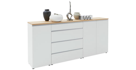 SIDEBOARD in 225/102/41 cm - Eichefarben/Silberfarben, Design, Holz/Holzwerkstoff (225/102/41cm) - Dieter Knoll