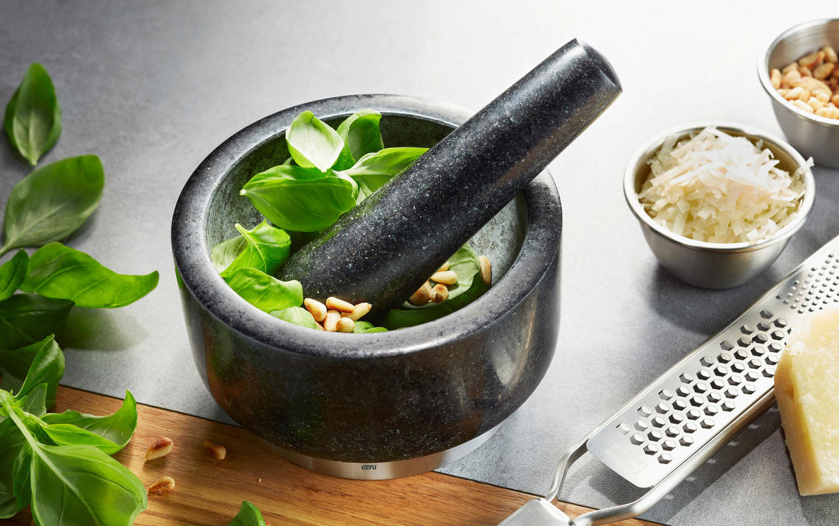 SET Z MOŽNARJEM  X-Plosion      14/8 cm             - barve nerjavečega jekla/črna, Basics, kamen/kovina (14/8cm) - Gefu