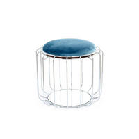 BEISTELLTISCH HOCKER 2 in 1 50/50/45 cm Silberfarben, Petrol  - Silberfarben/Petrol, Basics, Glas/Holzwerkstoff (50/50/45cm) - Kayoom