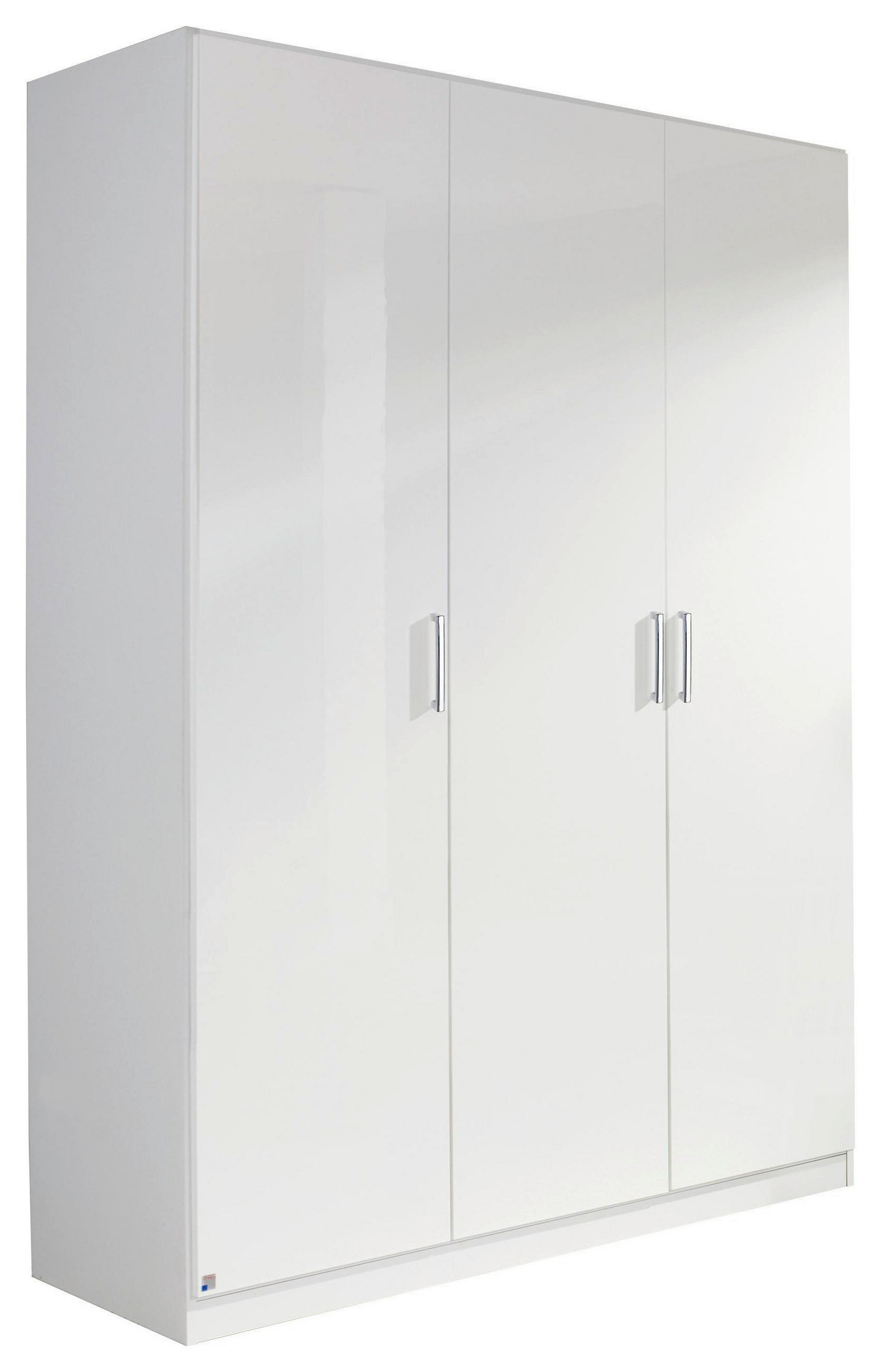 DREHTÜRENSCHRANK in Weiß  - Chromfarben/Weiß, Design, Holzwerkstoff/Kunststoff (136/197/54cm) - Carryhome