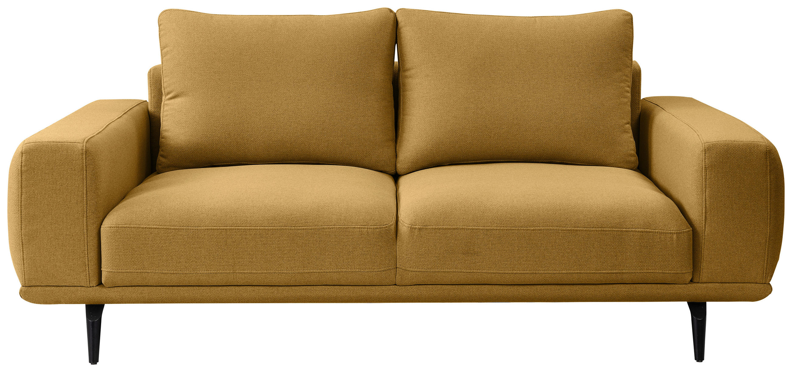 2-SITZER-SOFA Webstoff Gelb  - Gelb/Schwarz, MODERN, Textil/Metall (202/89/115cm) - MID.YOU