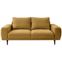 2-SITZER-SOFA Webstoff Gelb  - Gelb/Schwarz, MODERN, Textil/Metall (202/89/115cm) - MID.YOU