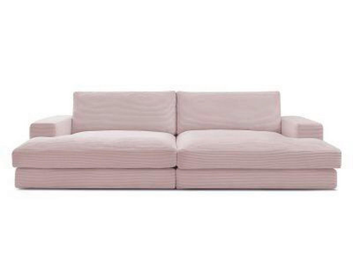 BIGSOFA LEONARD Cord Lila  - Lila/Schwarz, MODERN, Kunststoff/Textil (234/77/159cm)