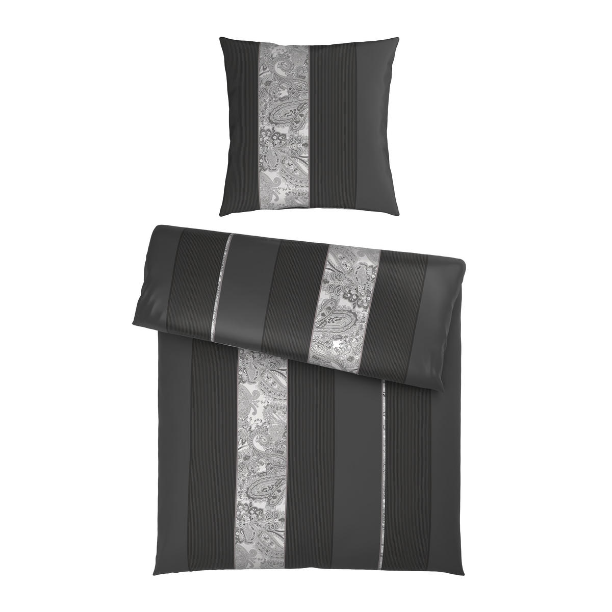 BETTWÄSCHE STRIPES DK Satin 135/200 cm  - Anthrazit, Design, Textil (135/200cm) - Dieter Knoll