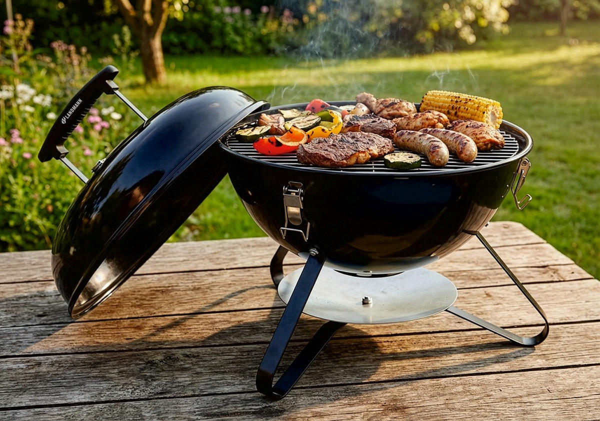 KUGELGRILL  Schwarz  - Schwarz, Basics, Kunststoff/Metall (36/36/38cm) - Landmann