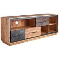 NÍZKA KOMODA, akácia, recyklované drevo, hnedá, farba akácie, tmavosivá, 160/60/40 cm - hnedá/čierna, Trend, kov/drevo (160/60/40cm) - Landscape