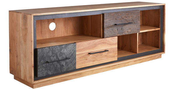 LOWBOARD in 160/60/40 cm - Dunkelgrau/Schwarz, Trend, Holz/Metall (160/60/40cm) - Landscape