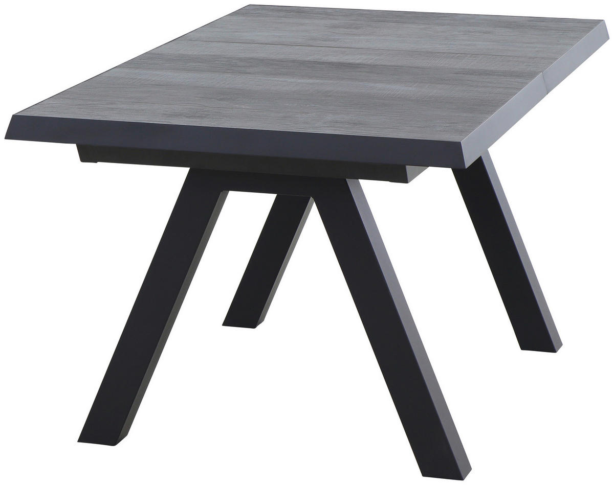 GARTENTISCH 200-260/100/77 cm Metall rechteckig  - Anthrazit/Graubraun, Basics, Keramik/Metall (200-260/100/77cm) - Siena Garden