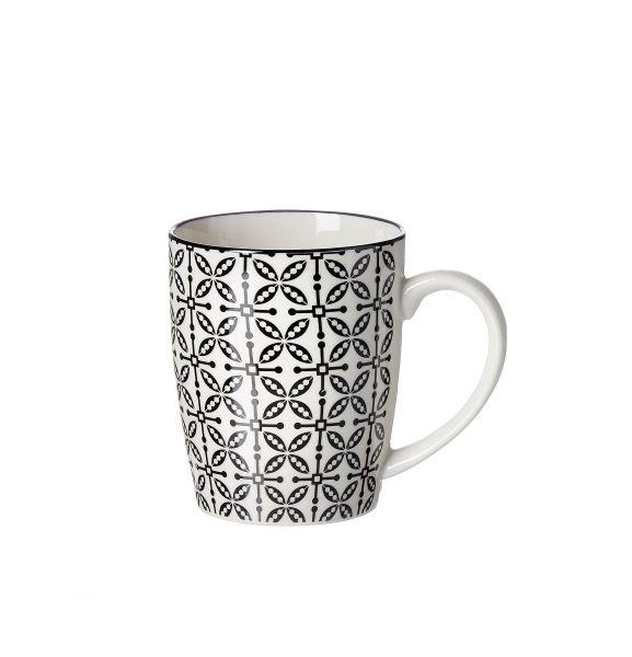 KAFFEEBECHER Takeo  350 ml   - Schwarz/Weiß, Basics, Keramik (0,350l) - Ritzenhoff Breker