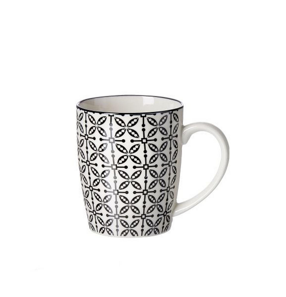 KAFFEEBECHER Takeo  350 ml   - Schwarz/Weiß, Basics, Keramik (0,350l) - Ritzenhoff Breker
