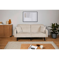 SCHLAFSOFA Bouclé Champagner  - Champagner/Schwarz, MODERN, Holz/Textil (191/83/84cm) - Livetastic