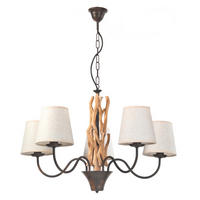 HÄNGELEUCHTE 80/84 cm  - Schwarz/Weiß, Natur, Holz/Textil (80/84cm)