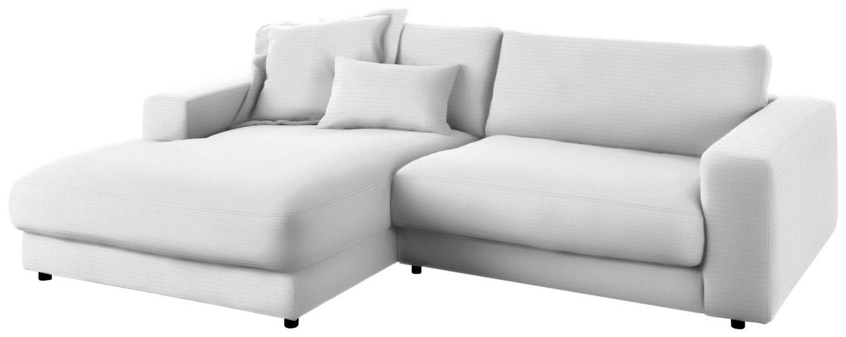 ECKSOFA in Chenille Weiß  190/270 cm  - Schwarz/Weiß, Design, Kunststoff/Textil (190/270cm) - Lomoco