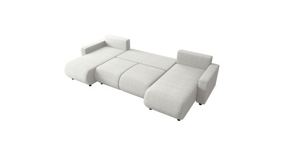 WOHNLANDSCHAFT Creme Webstoff  - Creme/Schwarz, MODERN, Kunststoff/Textil (150/312/150cm) - Xora