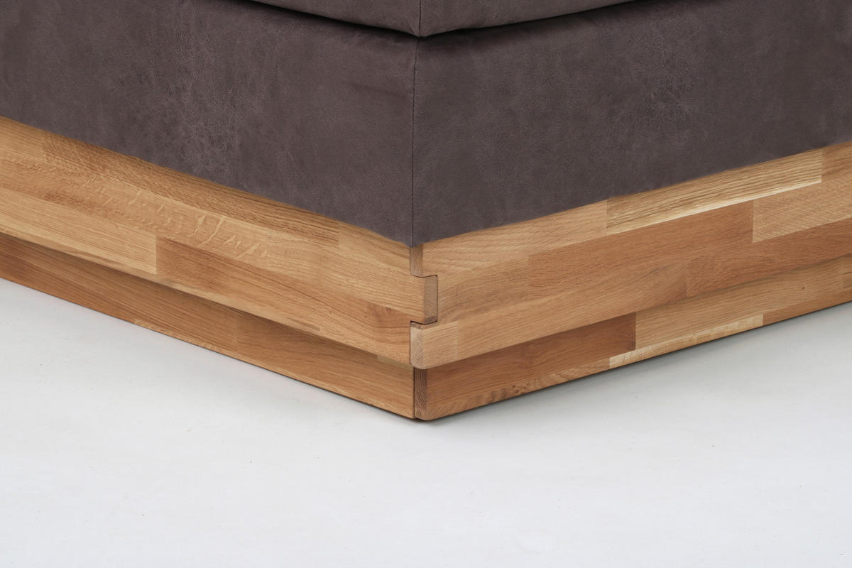 BOXSPRINGBETT 200/200 cm  in Schwarz, Eichefarben  - Eichefarben/Schwarz, MODERN, Holz/Kunststoff (200/200cm) - MID.YOU