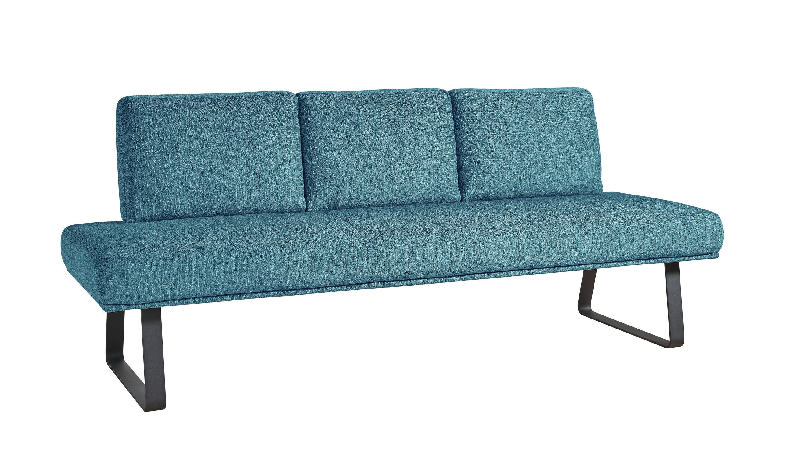 SITZBANK 209/92/78 cm  in Hellblau  - Schwarz/Hellblau, Design, Textil/Metall (209/92/78cm) - Dieter Knoll