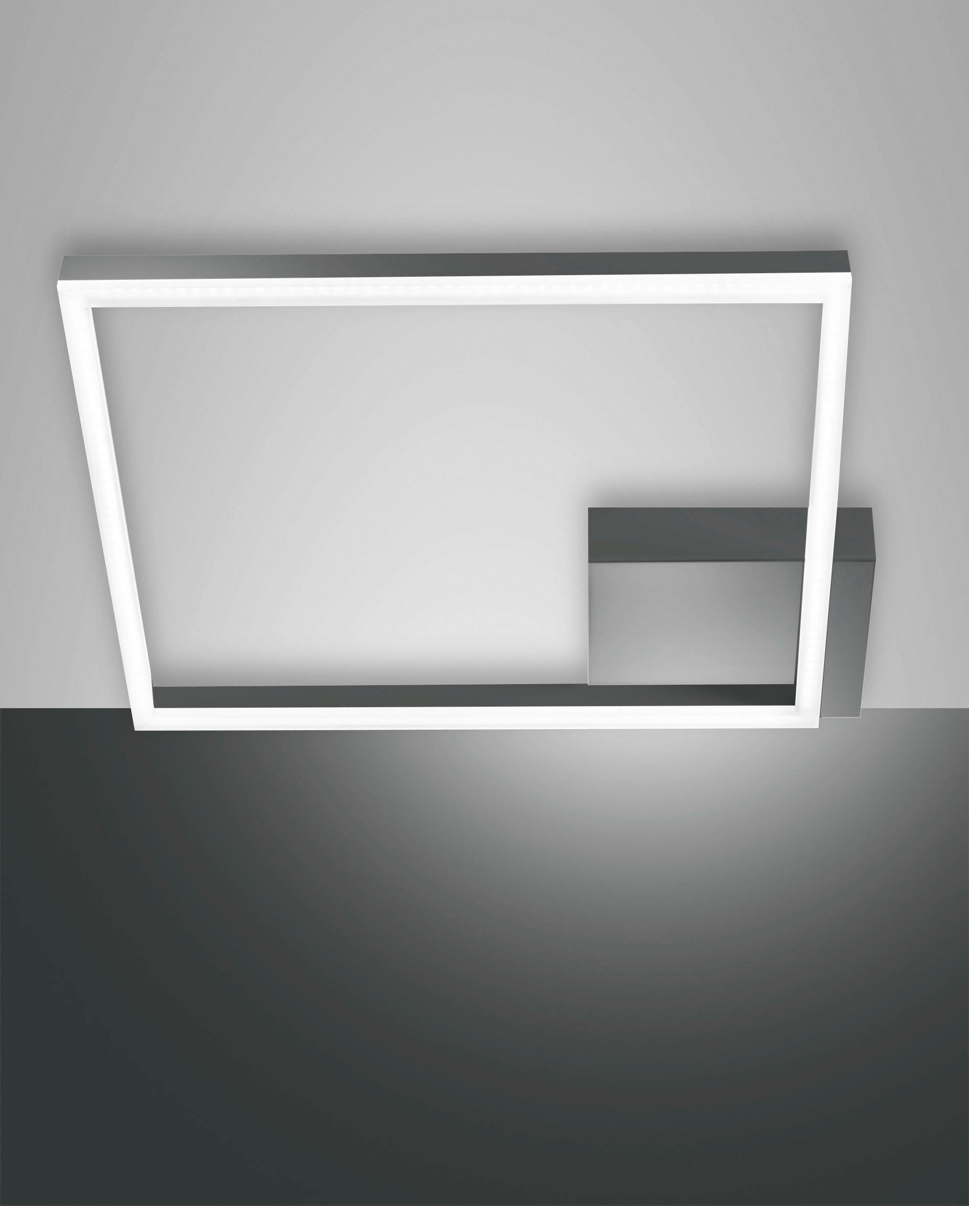 LED-WANDLEUCHTE Bard 45/45/6,5 cm   - Anthrazit, Design, Kunststoff/Metall (45/45/6,5cm) - Fabas Luce