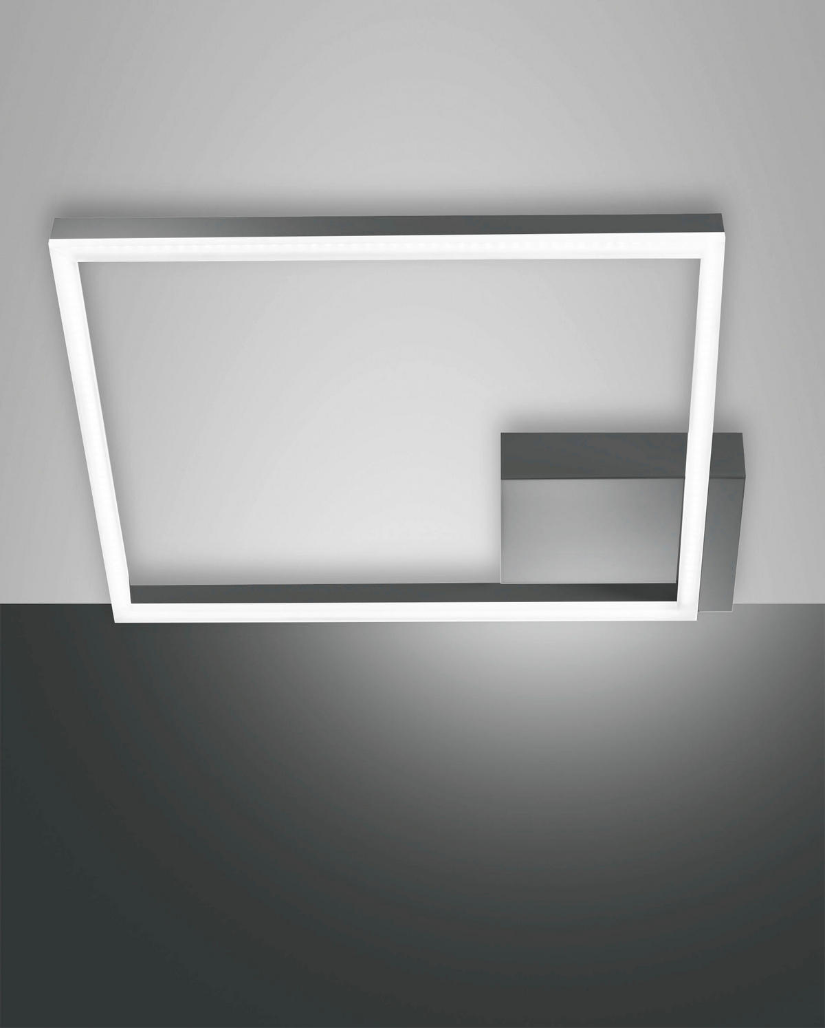 LED-WANDLEUCHTE Bard 45/45/6,5 cm   - Anthrazit, Design, Kunststoff/Metall (45/45/6,5cm) - Fabas Luce