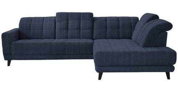 ECKSOFA in Webstoff Dunkelblau  - Schwarz/Dunkelblau, Design, Holz/Textil (302/216cm) - Xora