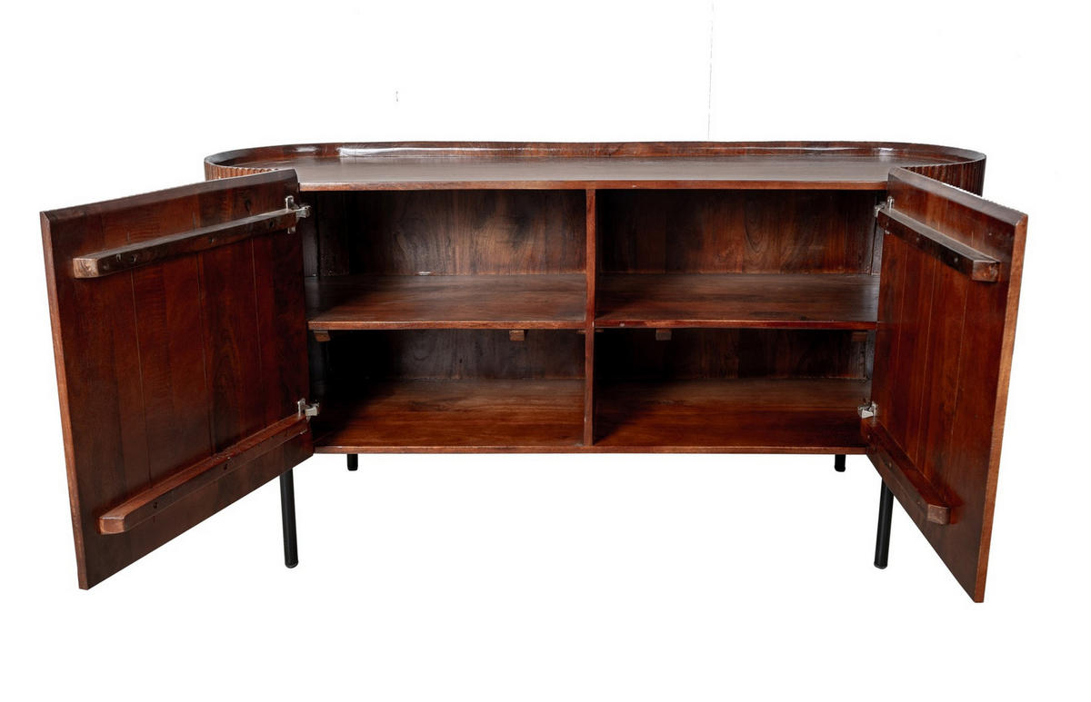 SIDEBOARD  in 150/75/45 cm  - Schwarz/Braun, Design, Holz/Metall (150/75/45cm) - Livetastic