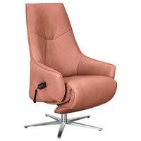 RELAXSESSEL in Leder Koralle  - Edelstahlfarben/Koralle, Design, Leder/Metall (70/120/88cm) - Himolla
