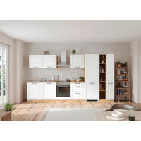 KÜCHENLEERBLOCK 360 cm   in Weiß, Eiche Wotan  - Eiche Wotan/Schwarz, LIFESTYLE, Holzwerkstoff/Metall (360cm) - Held