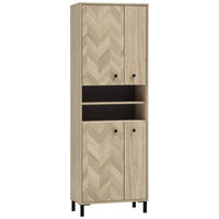HOCHSCHRANK 60,20/177,6/33 cm  - Eichefarben/Schwarz, KONVENTIONELL, Holzwerkstoff/Kunststoff (60,20/177,6/33cm) - Stylife