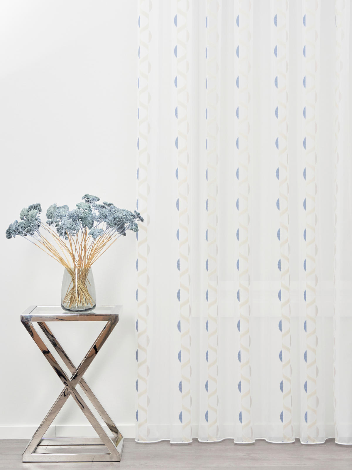 PERDEA  - albastru/crem, Basics, textil (290cm) - Ambiente