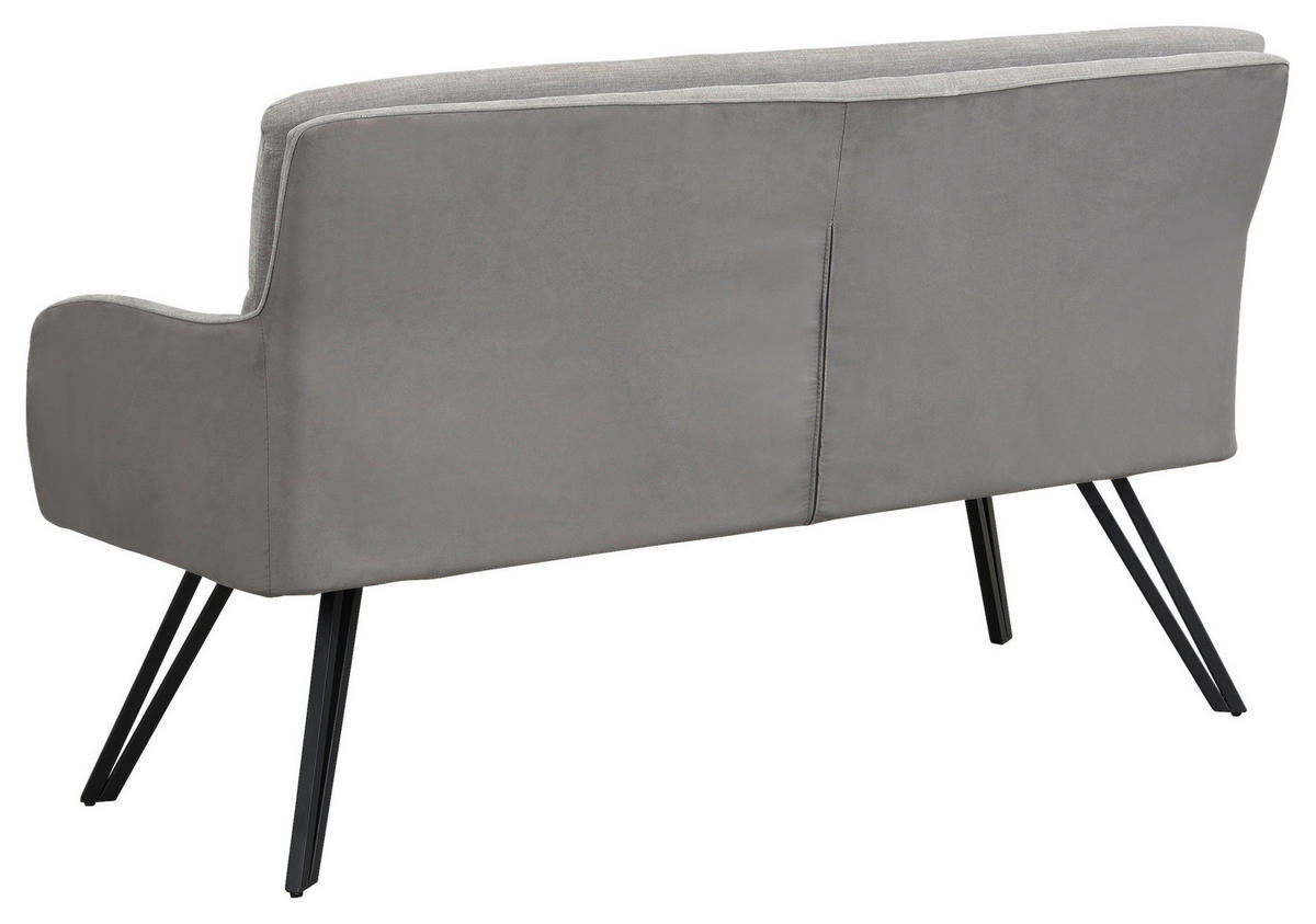 SITZBANK - Hellgrau/Schwarz, MODERN, Textil/Metall (140/94/67cm) - MID.YOU