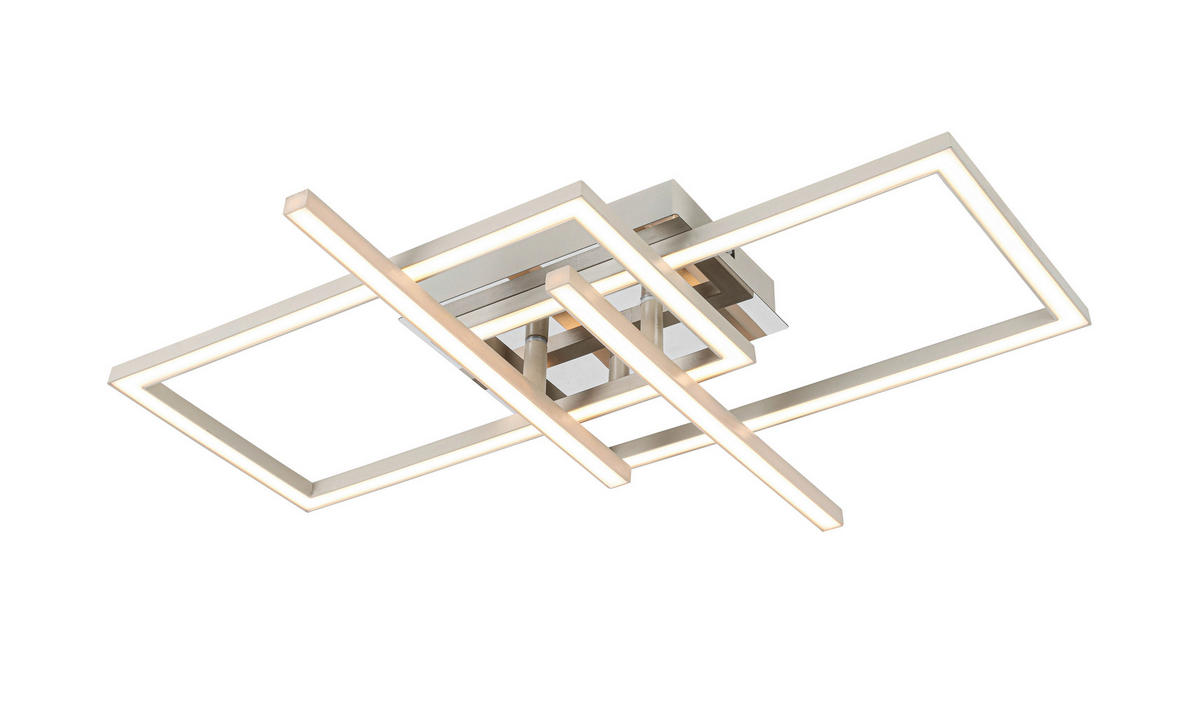 STROPNÍ LED SVÍTIDLO, 50/43/7,6 cm - barvy chromu/pískové barvy, Basics, kov/plast (50/43/7,6cm) - Novel