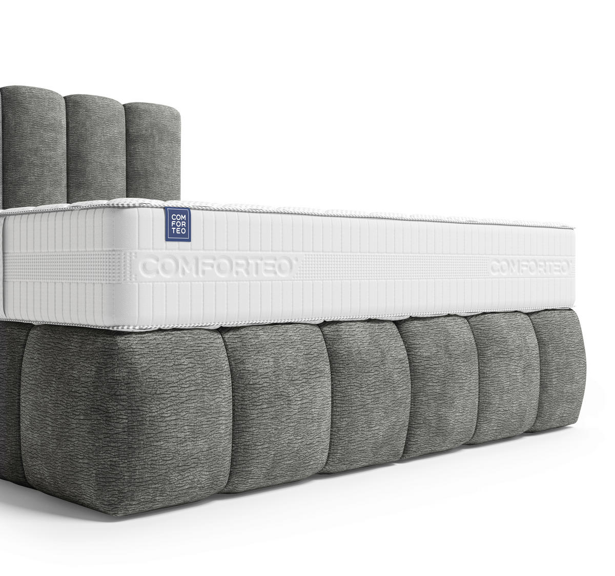 BOXSPRINGBETT 140/200 cm,  in Graphitfarben, Matratze, H3 + H4 = fest + sehr fest  - Schwarz/Graphitfarben, Modern, Holz/Holzwerkstoff (140/200cm) - MID.YOU