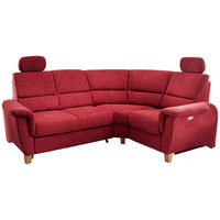 ECKSOFA in Struktur Rot  237/186 cm  - Wildeiche/Rot, KONVENTIONELL, Holz/Textil (237/186cm) - Livetastic
