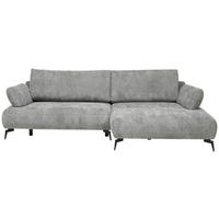 ECKSOFA COLORADO Grau Struktur  - Schwarz/Grau, Design, Textil/Metall (284/186cm) - Livetastic