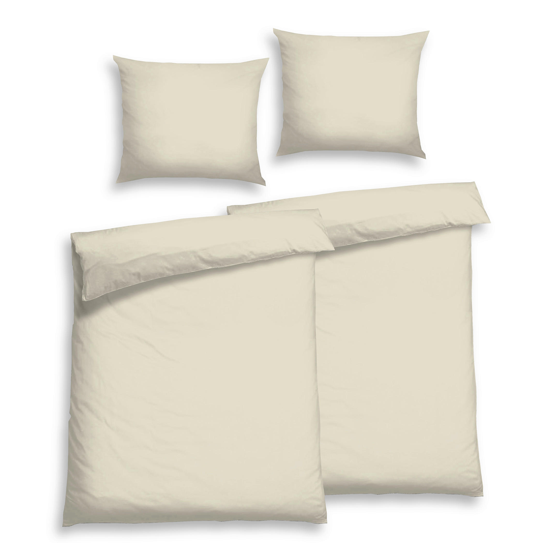 BETTWÄSCHE 2-teilig Satin 140/200 cm  - Alabasterfarben, Basics, Textil (140/200cm) - Florella